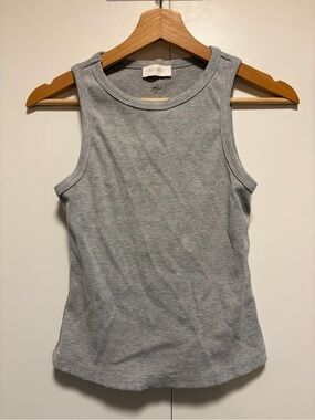 Meshki Ribbed Tank Top in Light Gray
